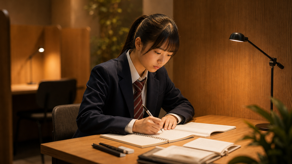 学生が自習している様子
